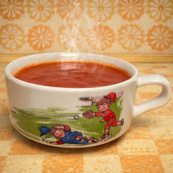 Other - 1980s Campbell’s Soup “Baseball Kid” Mug ⚾️ Vintage Stoneware Soup/Chili Bowl